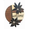 Geometric Welcome Sign – Black Velvet Poinsettia, Modern Farmhouse Decor