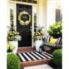 Bee Wreath Yellow Black White Spring Front Door Decor Bumble Bee