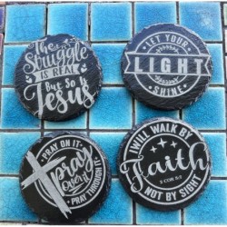 Slate Coasters - Christian Quotes (set of 4)
