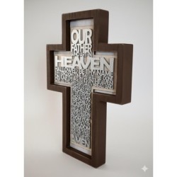 Lord’s Prayer Wooden Wall Cross – Christian Home Blessing, Religious Gift, Faith Wall Art
