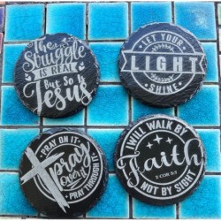 Christian Slate Coaster-set of 4