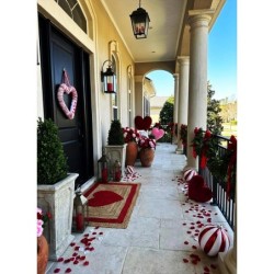 Red and White Heart Wreath with LOVE Sign – Handmade Valentine Door Decor