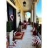 Red and White Heart Wreath with LOVE Sign – Handmade Valentine Door Decor