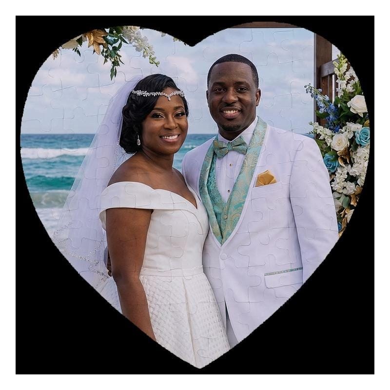 Custom Heart-Shaped Wedding Photo Puzzle – Valentine’s Day Gift