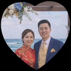 Custom Heart-Shaped Wedding Photo Puzzle – Valentine’s Day Gift