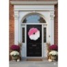 24" Pink & White Breast Cancer Awareness Mesh Wreath – Handmade Front Door Décor