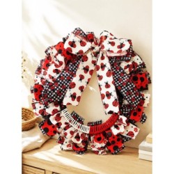 Ladybug Wreath for Front Door | Spring Summer Wreath | Red Black White Garden Door Decor | Whimsical Handmade Porch Wreath