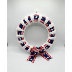 Patriotic Wreath Red White Blue Front Door Decor Americana July 4th