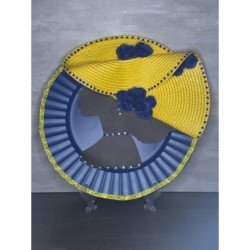 Blue & Gold Glam Charger Plate: 13" Decorative Tablescape Centerpiece