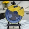 Blue & Gold Glam Charger Plate: 13" Decorative Tablescape Centerpiece