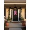 Pink Breast Cancer Ribbon Wreath – Awareness Door Decor, October Support Wreath